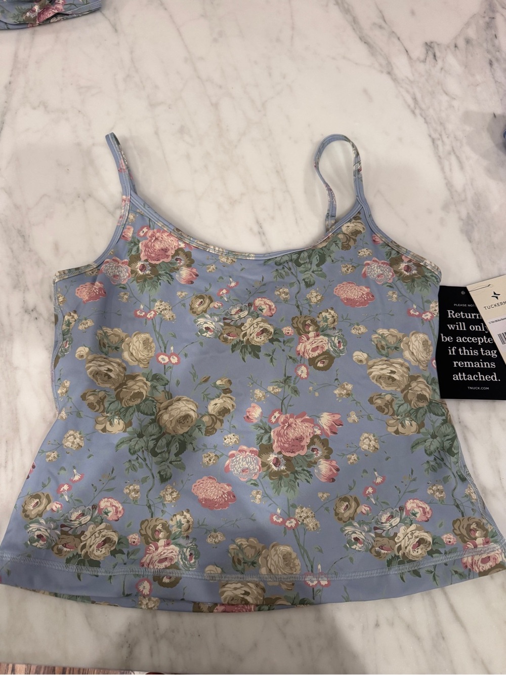 Tuckernuck Blue Floral Spaghetti-Strap Cami, brand new with tags, never worn!